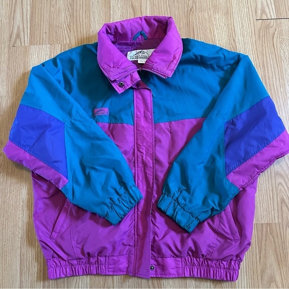 sierra cascade Jackets & Blazers - Vintage Sierra Cascade Ladies XL 90s Windbreaker bright colorful ski Jacket